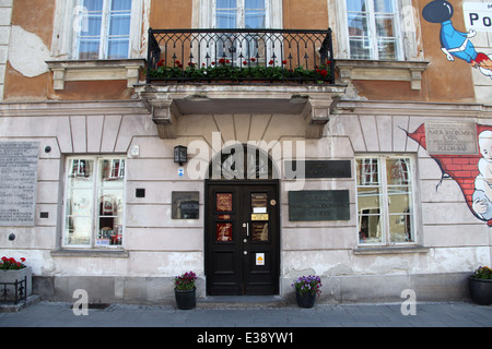 Marie Curie Museum at the building where she was born in Warsaw Stock Photo