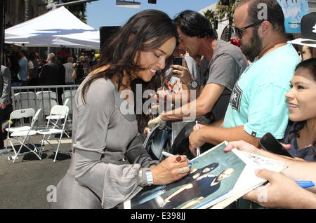 Vin Diesel Honored On The Hollywood Walk Of Fame  Featuring: Michelle Rodriguez Where: Culver City, California, United States When: 26 Aug 2013 Stock Photo