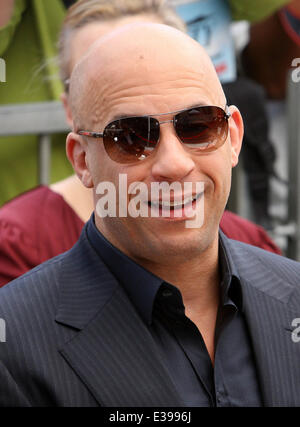 Vin Diesel Honored On The Hollywood Walk Of Fame  Featuring: Vin Diesel Where: Culver City, California, United States When: 26 Aug 2013 Stock Photo