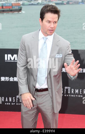 Hong Kong, China. 19th June, 2014. Actor Mark Wahlberg arrives at the red carpet of 'Transformers - Age of Extinction' worldwide premiere at Hong Kong Cultural Centre in Hong Kong, China on Thursday June 19, 2014. Credit:  TopPhoto/Alamy Live News Stock Photo