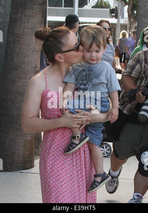 Actress Alyssa Milano out with husband, David Bugliari and son Milo