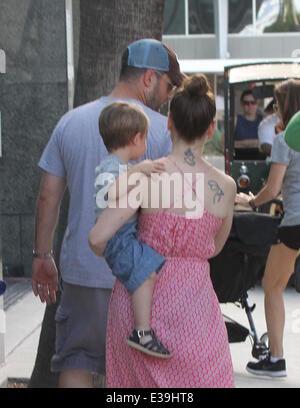 Actress Alyssa Milano out with husband, David Bugliari and son Milo
