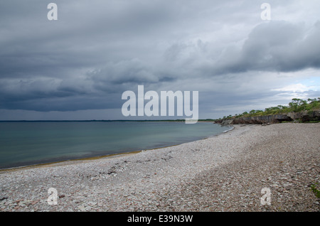 Bad weather is coming up over the coast at the swedish island Oland Stock Photo