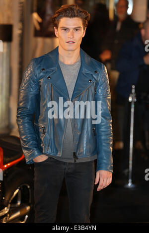 The Belstaff House & Celebrity Photocall and Motobike Parade  Featuring: Oliver Cheshire Where: London, United Kingdom When: 15 Sep 2013 Stock Photo