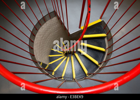 A spiral staircase at the Munrow Sports Centre at Birmingham University, UK Stock Photo