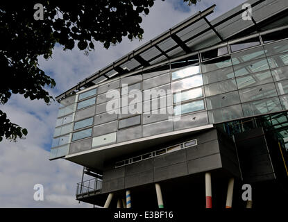 Potsdam, Germany. 23rd June, 2014. View of the Brandenburg Film Academy 'Konrad Wolf' in Potsdam, Germany, 23 June 2014. The Potsdam Academy of Film and Television (HFF) will become Germany's first film university. 60 years after its foundation it will then be given the name Film University Babelsberg Konrad Wolf. The renaming ceremony takes place on 08 July. Photo: RALF HIRSCHBERGER/dpa/Alamy Live News Stock Photo