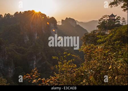 (140623) -- BEIJING, June 23, 2014 (Xinhua) -- File photo taken on June 11, 2013 shows the scenery of karst landform in Shibing County, southwest China's Guizhou Province. The World Heritage Committee on Monday inscribed an extension of South China Karst, a natural World Heritage Site since 2007, into the UNESCO's World Heritage List. (Xinhua/Peng Yanhai) (mp) Stock Photo