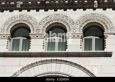 Ames Building, example of Richardsonian Romanesque architecture, Boston, Massachusetts, USA Stock Photo
