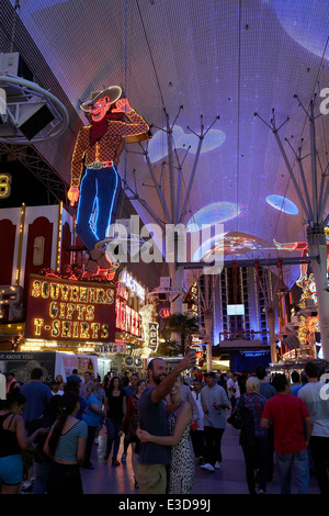 Overhead light show at the old strip Fremont Street Las Vegas Nevada USA. Stock Photo