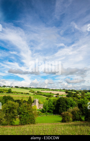 View of church in Naunton, Cotswolds, UK Stock Photo