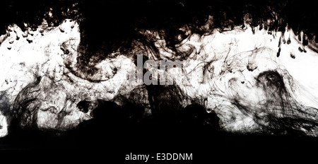 water and black ink lines on white Stock Photo