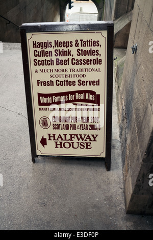 Pub Sign for the Halfway House Pub in Fleshmarket Close, Edinburgh