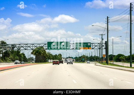 Overhead sign on 98/80 in Florida Stock Photo