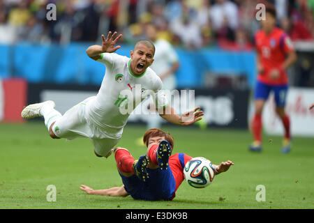 June 22, 2014 - Porto Alegre, Brazil - PORTO ALEGRE BRAZIL--22 June: Sofiane Feghouli in the match between South Korea and Algeria in the group stage of the 2014 World Cup, for the group H match at the Beira Rio stadium, on June 2, 2014. Photo: Edu Andrade/Urbanandsport /Nurphoto  (Credit Image: © Edu Andrade/NurPhoto/ZUMAPRESS.com) Stock Photo
