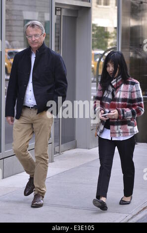 Sam Nell and Noriko Watanabe in Soho  Featuring: Sam Nell,Noriko Wantanabe Where: Manhattan, NY, United States When: 14 Oct 2013 Stock Photo