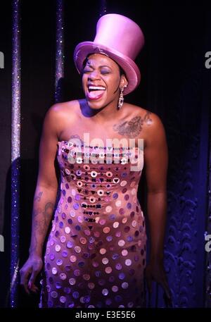 Sneak peek of the Broadway musical After Midnight at the Brooks Atkinson Theatre.  Featuring: Fantasia Barrino Where: New York, NY, United States When: 16 Oct 2013 Stock Photo