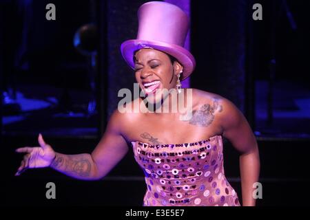 Sneak peek of the Broadway musical After Midnight at the Brooks Atkinson Theatre.  Featuring: Fantasia Barrino Where: New York, NY, United States When: 16 Oct 2013 Stock Photo