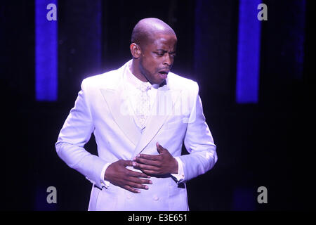 Sneak peek of the Broadway musical After Midnight at the Brooks Atkinson Theatre.  Featuring: Dule Hill Where: New York, NY, United States When: 16 Oct 2013 Stock Photo