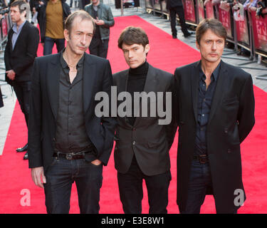 Suede band members, Mat Osman , Neil Codling and Brett Anderson attend ...