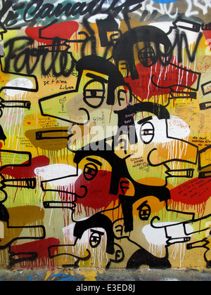 Graffiti on the wall of Serge Gainsbourg's house, rue de Verneuil,Paris,left bank,France Stock Photo