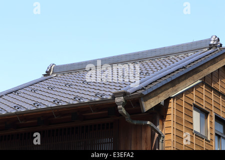 roof of traditionally japanese style with sky Stock Photo