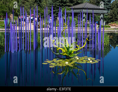 Dale Chihuly hand-blown glass art exhibit at the Denver Botanic Gardens Stock Photo