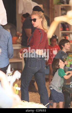 Johnny Galecki and girlfriend Kelli Garner seen choosing pumpkins at Mr Bones Pumpkin Patch in West Hollywood  Featuring: Kelli Garner Where: Los Angeles, CA, United States When: 27 Oct 2013 Stock Photo