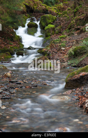 UK, Lake District, waterfall. Stock Photo