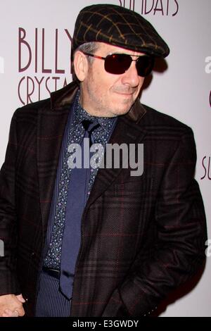 Opening night of Broadway's 700 Sundays at the Imperial Theatre-arrivals.  Featuring: Elvis Costello Where: New York, New York, United States When: 14 Nov 2013 Stock Photo