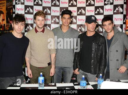 The Wanted sign their new album 'Word of Mouth' at HMV Dundrum...  Featuring: The Wanted - Nathan Sykes,Jay McGuiness,Siva Kaneswaran,Max George,Tom Parker Where: Dublin, Ireland When: 19 Nov 2013 Stock Photo