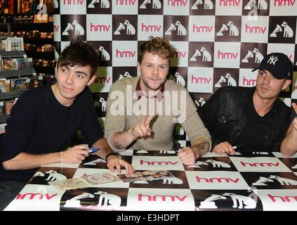The Wanted sign their new album 'Word of Mouth' at HMV Dundrum...  Featuring: The Wanted - Nathan Sykes,Jay McGuiness,Max George Where: Dublin, Ireland When: 19 Nov 2013 Stock Photo