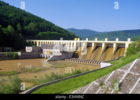 diversion dam of Jezioro Miedzybrodzkie in Poland near Bielsko-Biala city Stock Photo