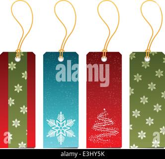 Set of Christmas gift tags in 4 styles Stock Vector