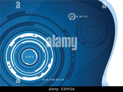 Mechanical abstract background design in blue and white Stock Vector