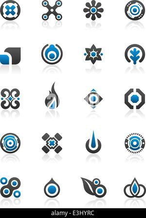 Set of 20 design elements and various graphics Stock Vector