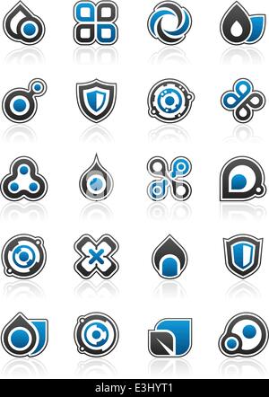 Set of 20 abstract design elements and graphics Stock Vector