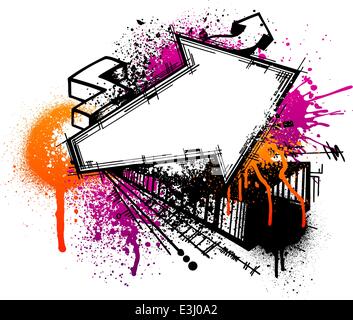Black And Orange And White Abstract Hip Hop Street Art Graffiti Style ...