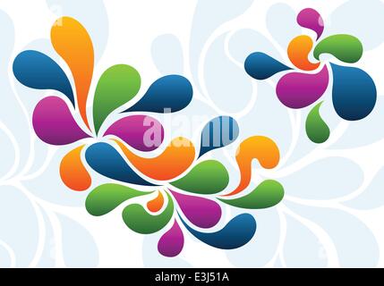 Abstract colorful splash drops background design Stock Vector