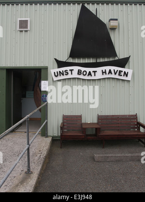 Exterior of Unst Boat Haven Haroldswick Shetland Scotland June 2014 Stock Photo