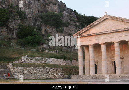 Ancient Hellenic temple in Corfu island Stock Photo