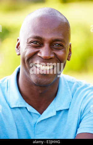Outdoor Portrait Of Man In Countryside Stock Photo