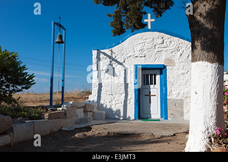 Traditional orthodox greek chapel at Kos island in Greece Stock Photo
