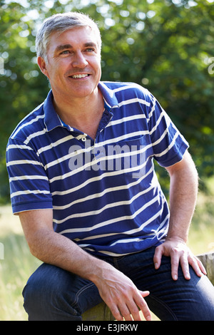 Outdoor Portrait Of Middle Aged Man Stock Photo