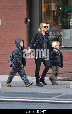 Naomi Watts Taking Her Sons Samuel And Sasha To School Featuring: Naomi ...