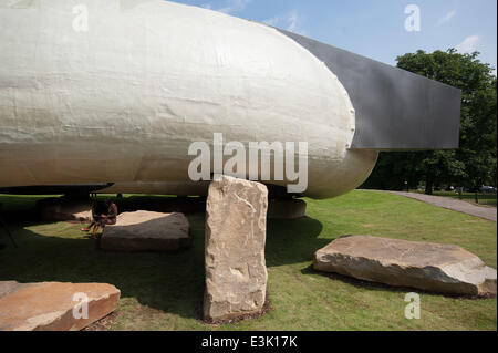 London, UK. 24th June, 2014. Serpentine Gallery Summer Pavilion designed by Chilean architect Smiljan Radic - Press preview held at Kensington Gardens on Tuesday, June 24, 2014. Credit:  Heloise/Alamy Live News Stock Photo