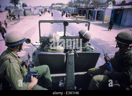 israeli soldiers near lebanese border,70's Stock Photo