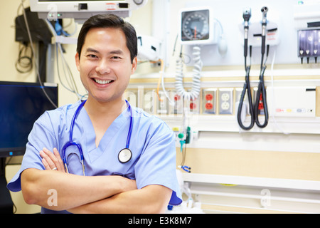 Portrait Of Male Doctor In Emergency Room Stock Photo
