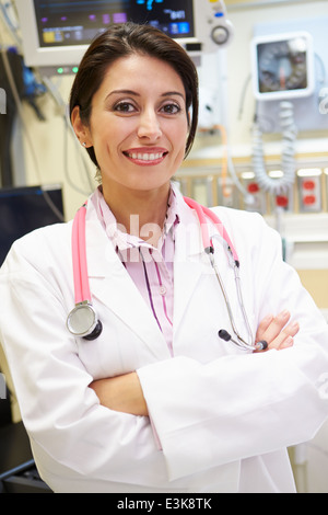 Portrait Of Female Doctor In Emergency Room Stock Photo