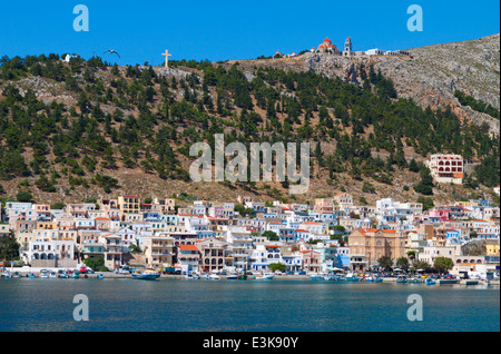 Harbor of Kalymnos island in Greece Stock Photo