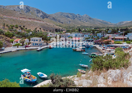 Vathi bay at Kalymnos island in Greece Stock Photo